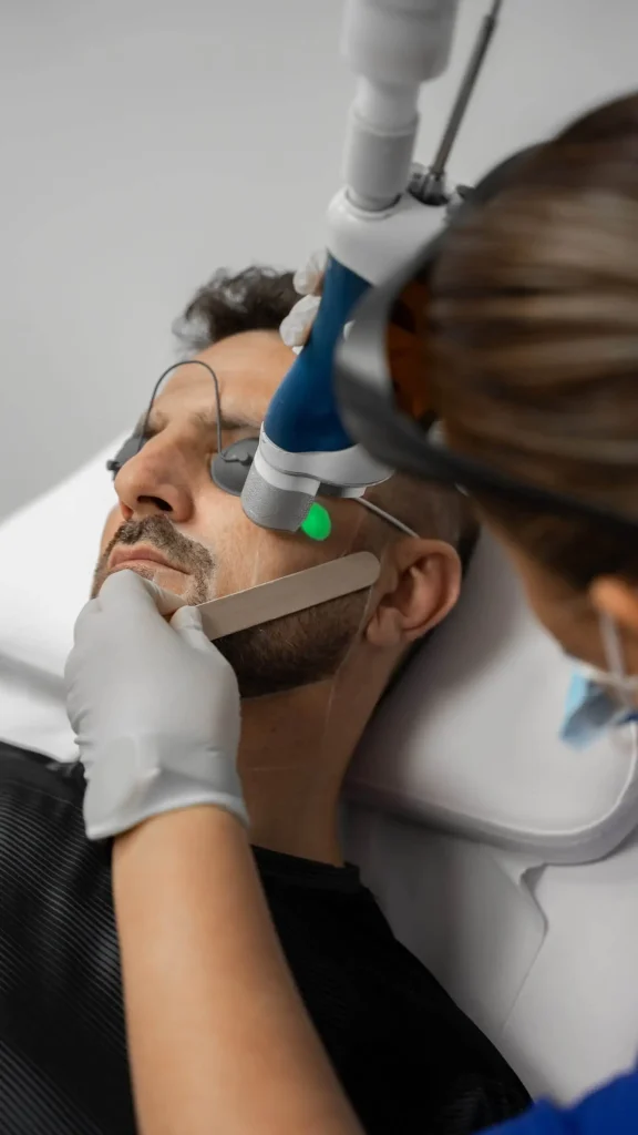 Doctor consulting patient during medical check-up at Pristine Medical